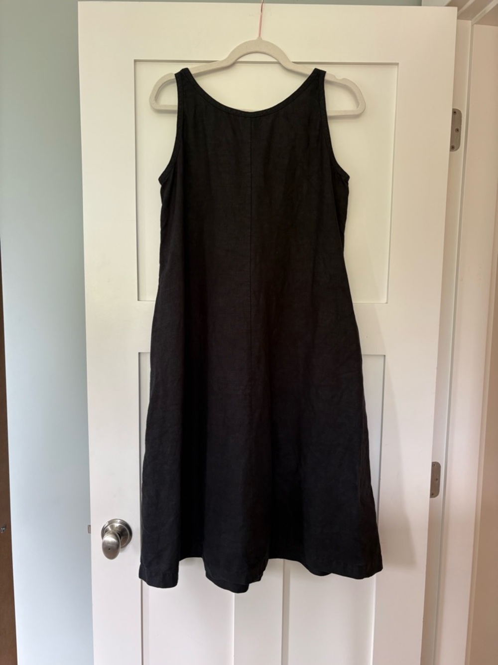 Eileen Fisher Sleeveless A-Line Midi Washed Organic Linen Dress SZ M - Picture 3 of 5